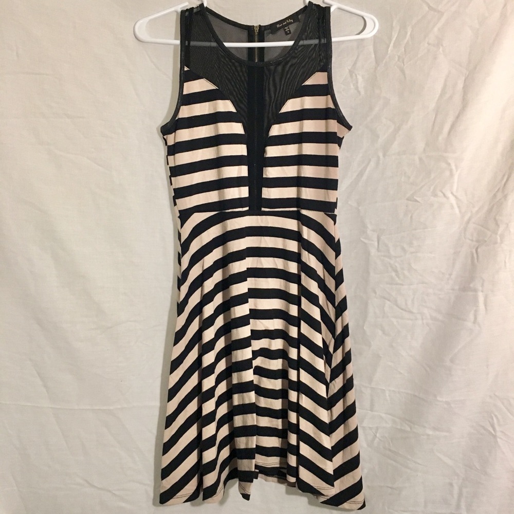 Max and Riley Black and Cream striped dress